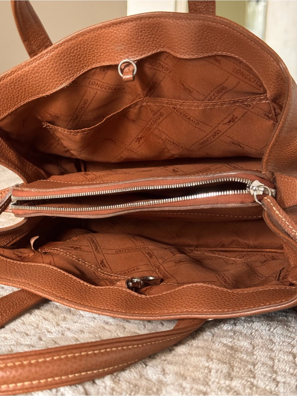 Longchamp Le Foulonné Cognac Leather Tote + Strap 🤎 - Picture 2 of 8